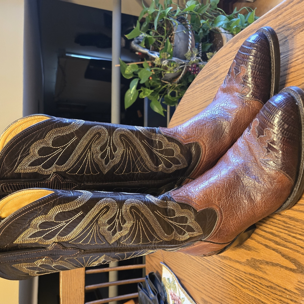 Ferrini Ostrich Cowboy Boots - Brown